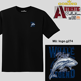 WHALE, mã logo.g274. Áo thun nam nữ in logo đẹp, form unisex. Áo phông GOKING hàng hiệu, quà tặng cao cấp cho gia đình, cặp đôi, lớp nhóm, doanh nghiệp