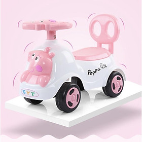 Xe chòi chân cho bé thăng bằng heo Peppa 2in1 có nhạc , tựa lưng cao cấp