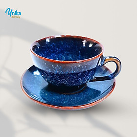 Mua Cốc uống nước trà có quai xanh hoả biến 7x4cm - Tách uống nước chè xanh hoa biến - Ly uốc nước trà