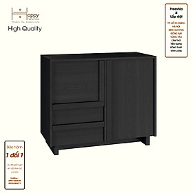 Hình ảnh [Happy Home Furniture] MAVIS, Tủ đựng đồ 2 ngăn kéo - 2 cánh mở, 90cm x 42cm x 75cm ( DxRxC), TCM_158