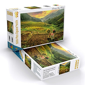  Ruộng Bậc Thang - Bộ Tranh Ghép Hình Minh Châu 1500 Mảnh Kích Thước 60x80cm
