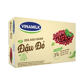 THÙNG SỮA ĐẬU NÀNH VINAMILK ĐẬU ĐỎ - 48 HỘP X 180ML