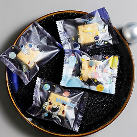 Mua Túi gói kẹo Nougat  Túi đựng bánh cookie  vỏ túi đóng kẹo hạnh phúc size 7x10 cm (Du hành vũ trụ xanh)