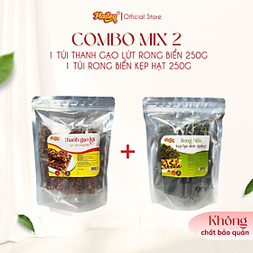 [COMBO MIX 2 500G] Rong biển kẹp hạt dinh dưỡng 250g + Thanh gạo lứt chà bông/rong biển mix hạt 250g