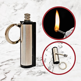 Mua Hột quẹt bật lửa móc khóa diêm xăng sinh tồn hình Trụ Tròn - xài xăng