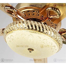 Quạt trần đèn, quạt có đèn tô điểm phòng tiếp đón khách 5 cánh sắt HAPOVA DQ 8070 + khuyến mại khiển