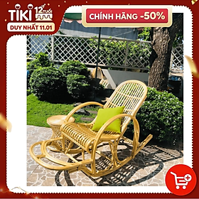 Mua Ghế mây thư giãn bập bênh ngoài trời kèm nệm chuẩn kích thước dùng cho người lớn đọc sách