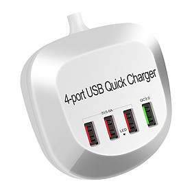 USB Charger Hub with  3.0 4 USB Ports  Compact Plug-US