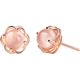 Bông tai nữ Hoa hồng vàng ngọc trai Showfay Jewelry