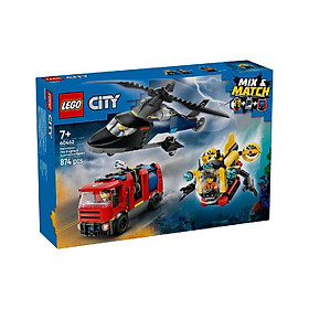 Đồ Chơi Lắp Ráp Máy Bay Trực Thăng, Xe Cứu Hỏa LEGO CITY 60462 (874 chi tiết)