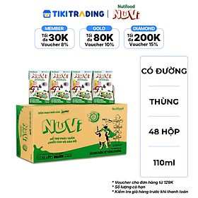 Thùng 48 hộp Sữa Dinh Dưỡng Tiệt Trung NuVi Có Đường 110ml - Tăng Đề Kháng, Phát Triển Chiều Cao