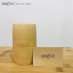 Cốc tre ONGTRE khắc Merry Christmas, Quà tặng Giáng sinh/noel độc đáo, Cốc 8/12/15cm