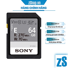 Mua Thẻ Nhớ SDXC Sony SF-E UHS-II SF-E64/T1 64GB 270MB/s (Hàng Chính Hãng)