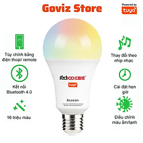 Mua Bóng Đèn Thông Minh TUYA 9W Nháy Theo Nhạc - Bluetooth 4.0  Đa Sắc 16 Triệu Màu  Điều Khiển Qua App -  Hàng Nhập Khẩu