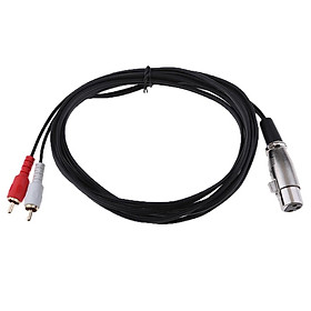 Stereo Audio Cable Wire Cord 3 Pin 1 XLR Female Plug to 2 RCA Male Splitter