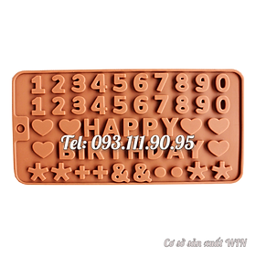Mua Khuôn silicon làm bánh  rau câu  socola Happy Birthday - Mã số 1297