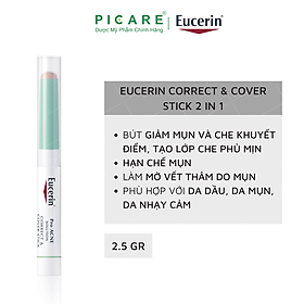 Bút che khuyết điểm giảm mụn Eucerin ProAcne Correct Cover Stick 2g - 88965