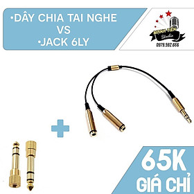 [COMBO GIÁ SỐC]Dây Chia Tai Nghe Và Jack 3.5 ra 6ly