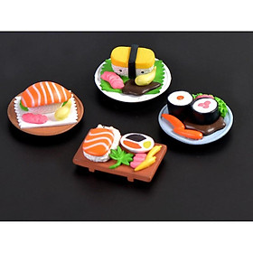 Mô hình đĩa sushi trang trí tiểu cảnh, nhà Dollhouse DIY quà tặng trang trí