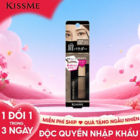 Bột Kẻ Lông Mày Chống Trôi Siêu Mịn Màu Nâu Xám #02 Kissme Heavy Rotation Natural Powder Eyebrow 2.3 G