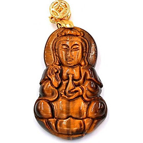 Mặt Phật Quan âm bồ tát đá mắt hổ 3.8cm