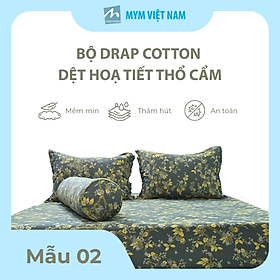 Mua Bộ Drap Gối Cotton Dệt Họa Tiết Thổ Cẩm MYM 160x200cm/180x200cm – Mềm Mịn  Thoáng Mát