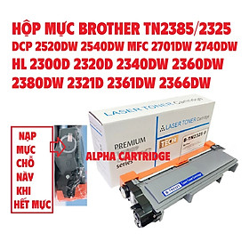 Hộp mực TN 2385 -dành cho Brother HL-L2321D HL-2361DN HL-2366DW MFC-L2700dw MFC-L2701DW 2300D/2320D/L2340DW/L2360DW/L2380DW/L2321D/L2361DW DCP-L2520DW/L2540DW MFC-L2700DW -Chất lượng cao Mới 100%, Full hộp Hàng chính hãng Alpha Cartridge 
