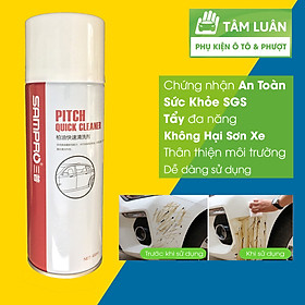 Chai xịt tẩy keo, tẩy nhựa đường, tẩy băng dính 450ml đánh bóng không hại sơn xe - Chứng nhận an toàn sức khỏe SGS TÂM LUÂN Chổi lau tẩm dầu - Hàng chính hãng