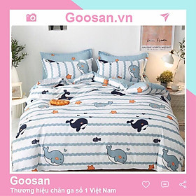 Bộ Chăn Ga Gối Poly Cottong Goosan - Cá Heo