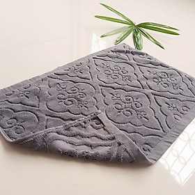 Mua Thảm lau chân - thảm trang trí siêu thấm 40cm x 60cm  màu ghi  hình hoa dệt nổi -Loại 1 dày đẹp