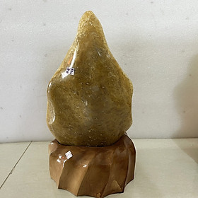 Mua CÂY ĐÁ  TRỤ ĐÁ TỰ NHIÊN CAO 39 CM NẶNG 8 KG MÀU VÀNG NÂU TRONG XUYÊN ÁNH SÁNG CHO NGƯỜI MỆNH KIM VÀ THỔ