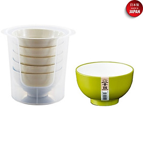 Combo khay đựng bát đĩa cất gọn Sanada Seiko φ14.9cm + Bát nhựa 420ml - nội địa Nhật Bản