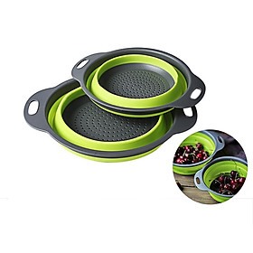 Mua Combo 2 rổ đựng có thể gấp gọn (rổ lớn 29*24*9 3cm  rổ nhỏ 24 5*20*8 5cm) - màu giao ngẫu nhiên