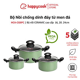 Bộ nồi nhôm cao cấp Happy Cook Ceragreen HCA-CG6PC