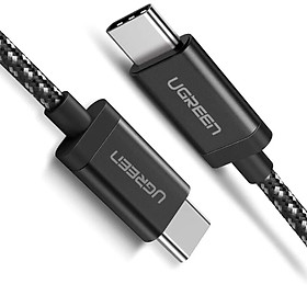Dây bên vải cotton mạ nickel cáp USB 2 đầu Type C Ugreen 161KN50449US 2m màu đen hàng chính hãng