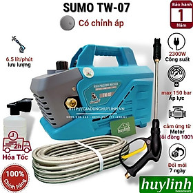 Máy rửa xe CÓ CHỈNH ÁP Sumo TW07 - Công suất 2300W - Áp lực bơm 150 bar - Motor từ lõi đồng 100% - Hàng chính hãng