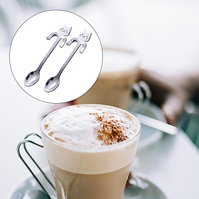 Premium Stainless Steel Coffee Spoon Mini Creative Cat Shape Iced Tea Spoon Teaspoons for Dessert Coffee Sugar Cake Ice Cream Soup Kitchen Restaurant