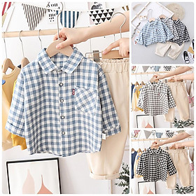 BS69Size80-120 (6-21kg)set bộ bé trai,Áo sơ mi + Quần kaki chất đẹpThời trang trẻ Em hàng quảng châu