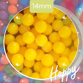 50 viên bi nhựa 14mm màu vàng nguyên khối - phụ kiện bi các trò chơi