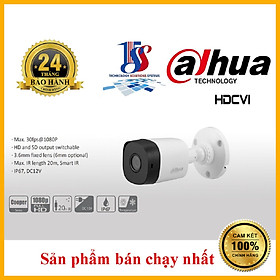 Mua Camera Dahua HDCVI DH-HAC-B1A21P  2.0 megapixel  kết nối analog  vỏ nhựa. chống nước IP67- Hàng chính hãng bảo hành 24 tháng