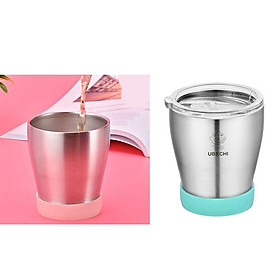 2Pcs Stainless Steel Water Coffee Tea Cup Juice Mug Bar Kitchen Pink Green