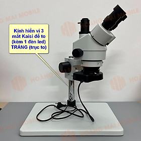 Mua Kính hiển vi KAISI đế to (3 mắt  đèn led) trục to