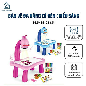 Bàn vẽ đa năng có khả năng phát nhạc và ánh sáng, Bàn học vẽ có đèn chiếu hình thông minh phát triền khả năng sáng tạo cho bé yêu - Chính hãng MINIIN (Giao mẫu ngẫu nhiên)