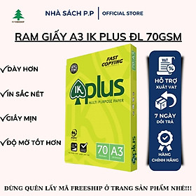 Giấy IK PLUS A3 Định lượng 70gsm Độ sáng 98%   - Giấy photo, giấy in văn phòng, giấy vẽ - Hàng chính hãng