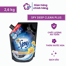 Túi nước giặt 2,6 kg SPY DEEP CLEAN PLUS khử mùi diệt khuẩn, sạch sâu, thơm lâu giúp làm mềm vải