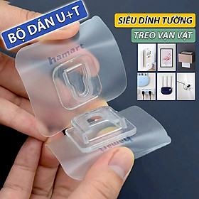 Bộ 2 Miếng Dán Tường Treo Đồ Đa Năng 7x7 Dạng Gài Treo Tranh Ảnh Treo Ổ Điện Wifi Siêu Dính Tường - 1 Bộ Dán Treo Vạn Vật