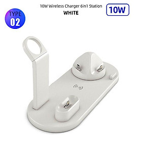 Trạm sạc không dây 15W 6 trong 1 Fast Stand Carga Rapida Dock Station