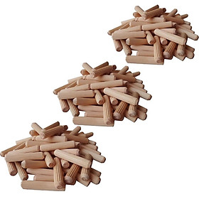 300Pcs Wooden Dowel Rods Craft Dowels for DIY Woodworking Projects