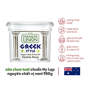 Sữa chua hy lạp vị vani Farmers Union greek style vanilla bean yogurt hũ