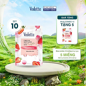 Combo 10 Mặt nạ thiên nhiên Vedette Dâu Tây 22ml